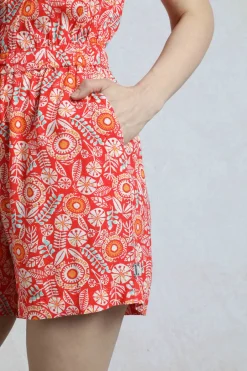 Weird Fish Dresses|Leggings|Mare Eco Viscose Printed Playsuit Tango Red