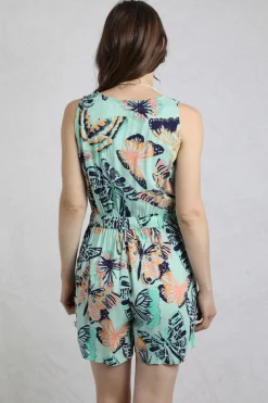 Weird Fish Dresses|Leggings|Mare Eco Viscose Printed Playsuit Seafoam