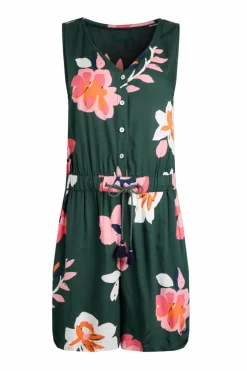 Weird Fish Dresses|Mare Eco Viscose Printed Playsuit Dusky Green