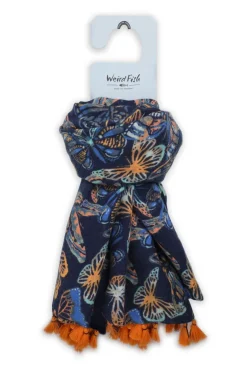 Weird Fish Socks & Tights|Socks & Tights|Marelia Eco Printed Scarf Dark Blue