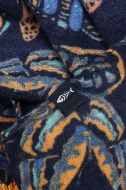 Weird Fish Socks & Tights|Socks & Tights|Marelia Eco Printed Scarf Dark Blue