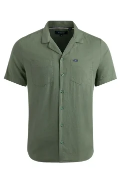 Weird Fish Shirts|Maxwell Seersucker Shirt Army Green