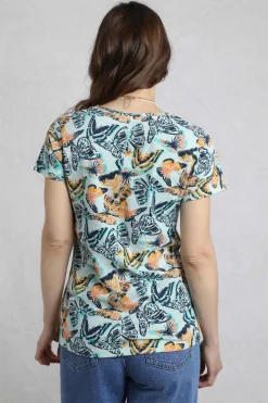 Weird Fish Tunics|Tops & T-Shirts|Merica Organic Cotton Printed Jersey T-Shirt Seafoam