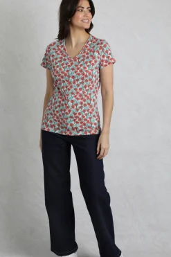 Weird Fish Tunics|Tops & T-Shirts|Merica Organic Cotton Printed Jersey T-Shirt Rouge