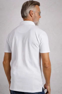 Weird Fish Polo & Rugby Shirts|Miles Organic Cotton Pique Polo White