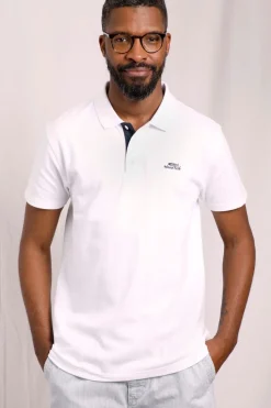 Weird Fish Polo & Rugby Shirts|Miles Organic Cotton Pique Polo White