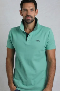 Weird Fish Polo & Rugby Shirts|Miles Organic Cotton Pique Polo Aqua Marine