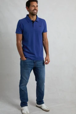Weird Fish Polo & Rugby Shirts|Miles Organic Cotton Pique Polo Cobalt Blue