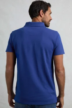 Weird Fish Polo & Rugby Shirts|Miles Organic Cotton Pique Polo Cobalt Blue