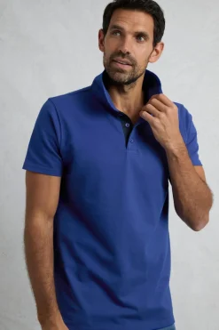 Weird Fish Polo & Rugby Shirts|Miles Organic Cotton Pique Polo Cobalt Blue