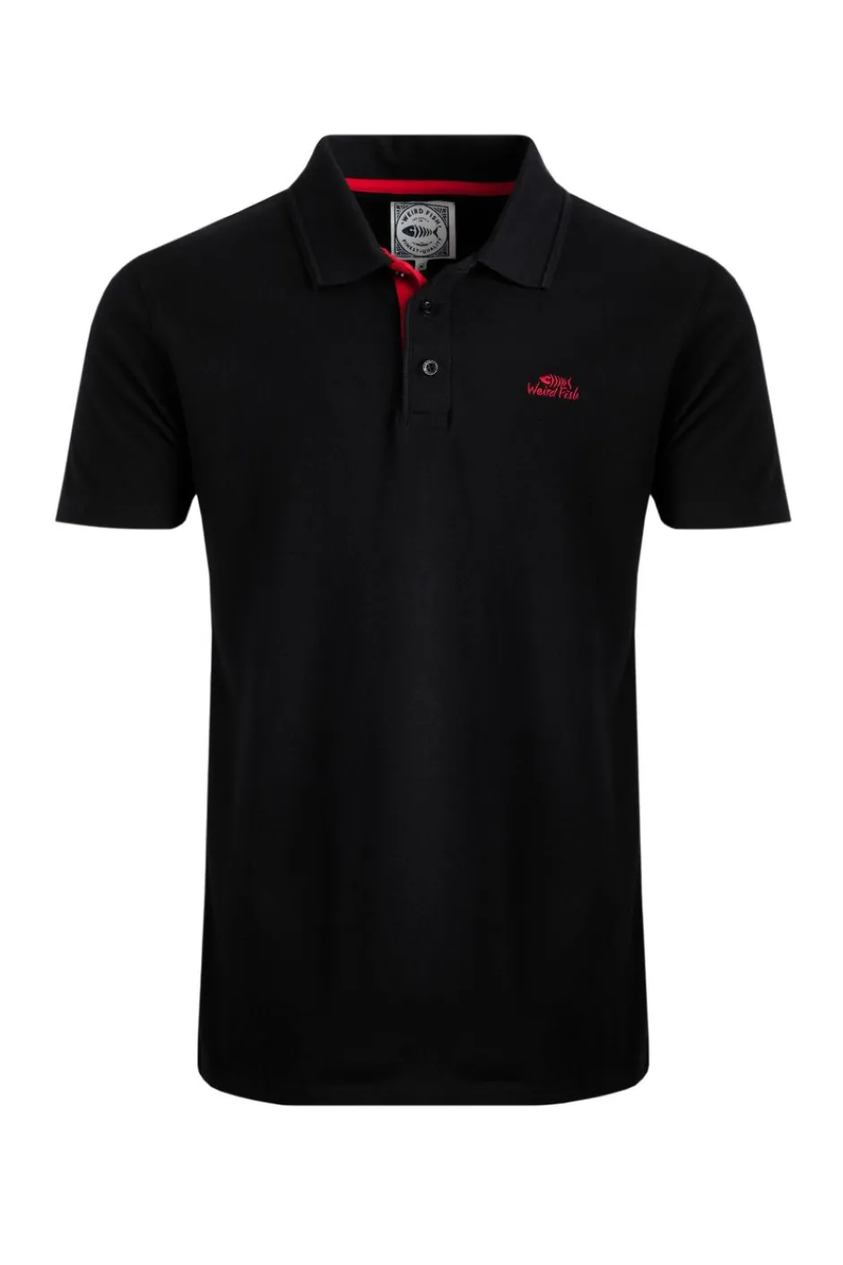 Weird Fish Polo & Rugby Shirts|Miles Organic Cotton Pique Polo Black