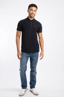 Weird Fish Polo & Rugby Shirts|Miles Organic Cotton Pique Polo Black