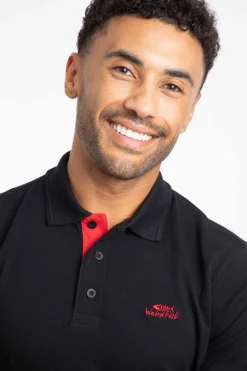 Weird Fish Polo & Rugby Shirts|Miles Organic Cotton Pique Polo Black