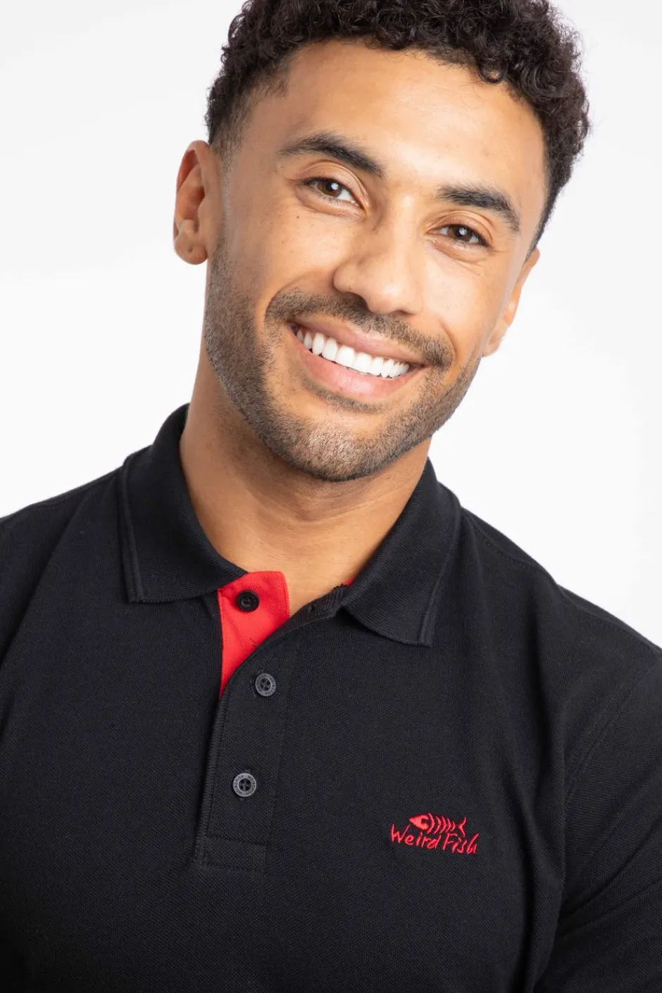 Weird Fish Polo & Rugby Shirts|Miles Organic Cotton Pique Polo Black