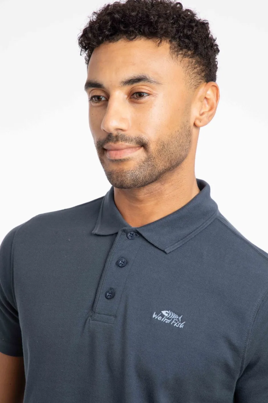 Weird Fish Polo & Rugby Shirts|Miles Organic Cotton Pique Polo Navy