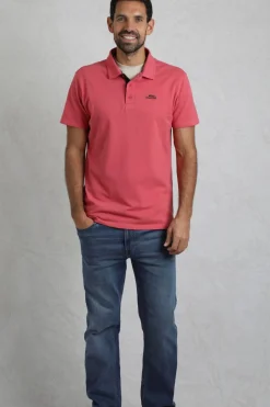 Weird Fish Polo & Rugby Shirts|Miles Organic Cotton Pique Polo Dark Pink