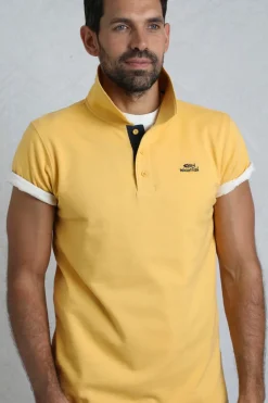 Weird Fish Polo & Rugby Shirts|Miles Organic Cotton Pique Polo Lemon
