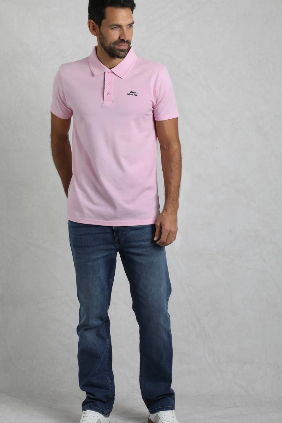 Weird Fish Polo & Rugby Shirts|Miles Organic Cotton Pique Polo Pink