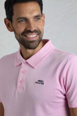 Weird Fish Polo & Rugby Shirts|Miles Organic Cotton Pique Polo Pink