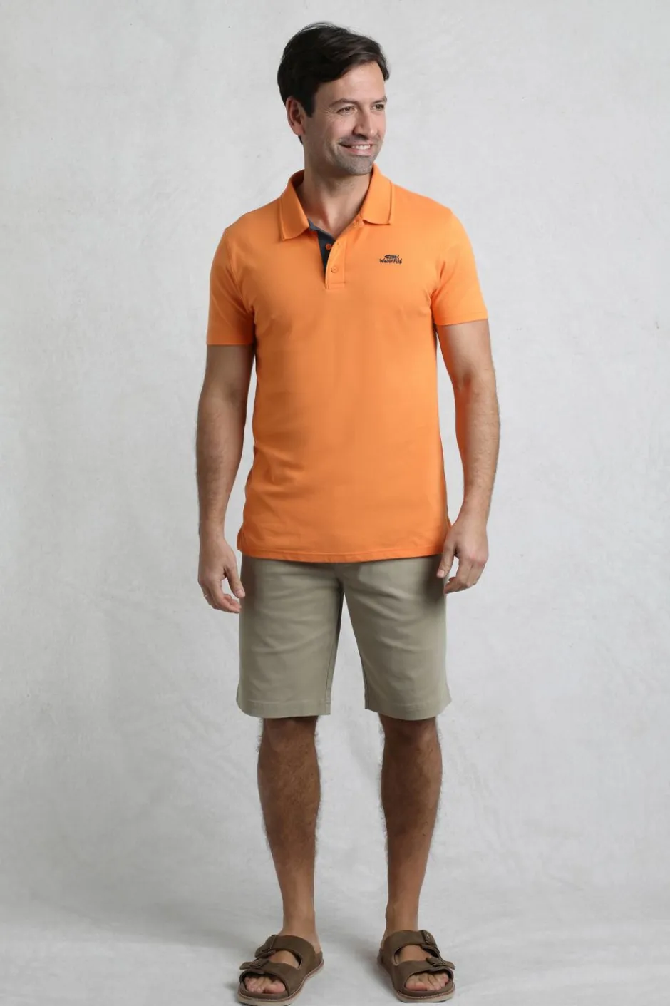 Weird Fish Polo & Rugby Shirts|Miles Organic Cotton Pique Polo Pumpkin
