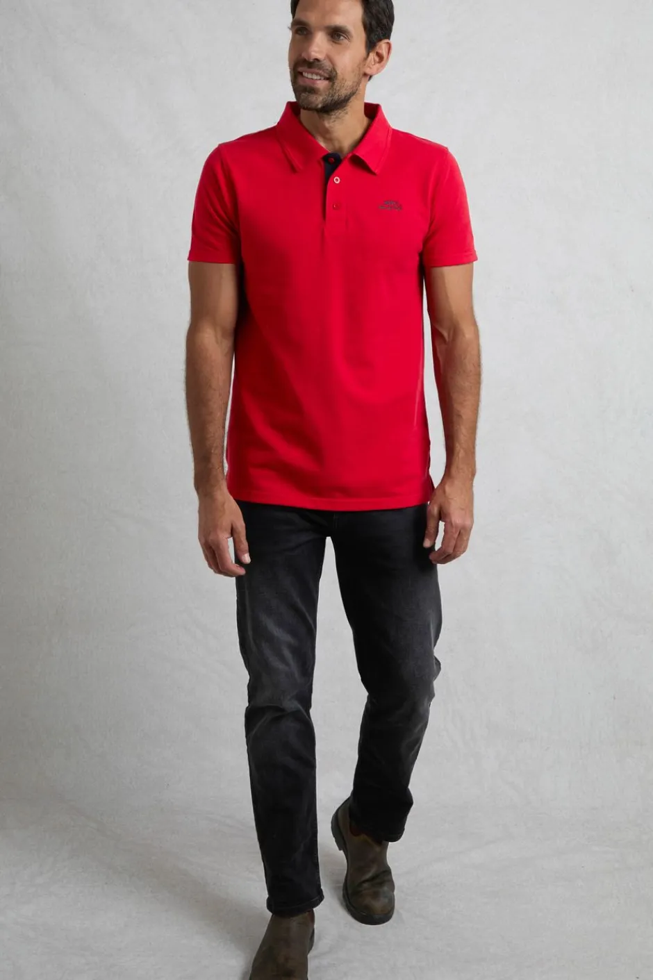 Weird Fish Polo & Rugby Shirts|Miles Organic Cotton Pique Polo Barberry Red Marl