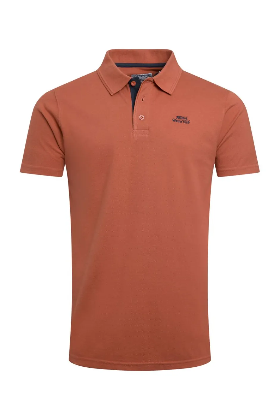 Weird Fish Polo & Rugby Shirts|Miles Organic Cotton Pique Polo Baked Clay