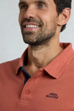 Weird Fish Polo & Rugby Shirts|Miles Organic Cotton Pique Polo Baked Clay