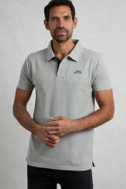 Weird Fish Polo & Rugby Shirts|Miles Organic Cotton Pique Polo Limestone
