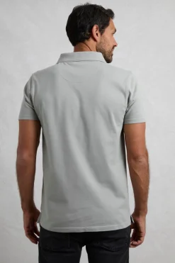 Weird Fish Polo & Rugby Shirts|Miles Organic Cotton Pique Polo Limestone