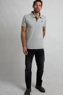 Weird Fish Polo & Rugby Shirts|Miles Organic Cotton Pique Polo Limestone