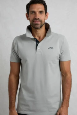 Weird Fish Polo & Rugby Shirts|Miles Organic Cotton Pique Polo Limestone