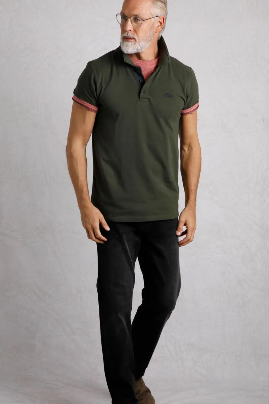Weird Fish Polo & Rugby Shirts|Miles Organic Cotton Pique Polo Deep Lichen Green
