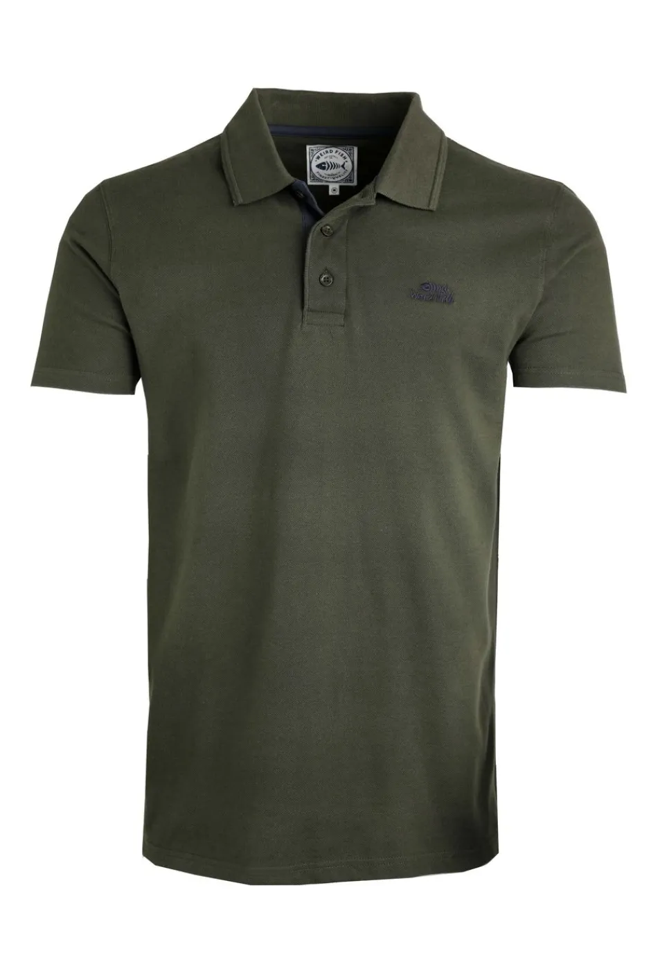Weird Fish Polo & Rugby Shirts|Miles Organic Cotton Pique Polo Deep Lichen Green