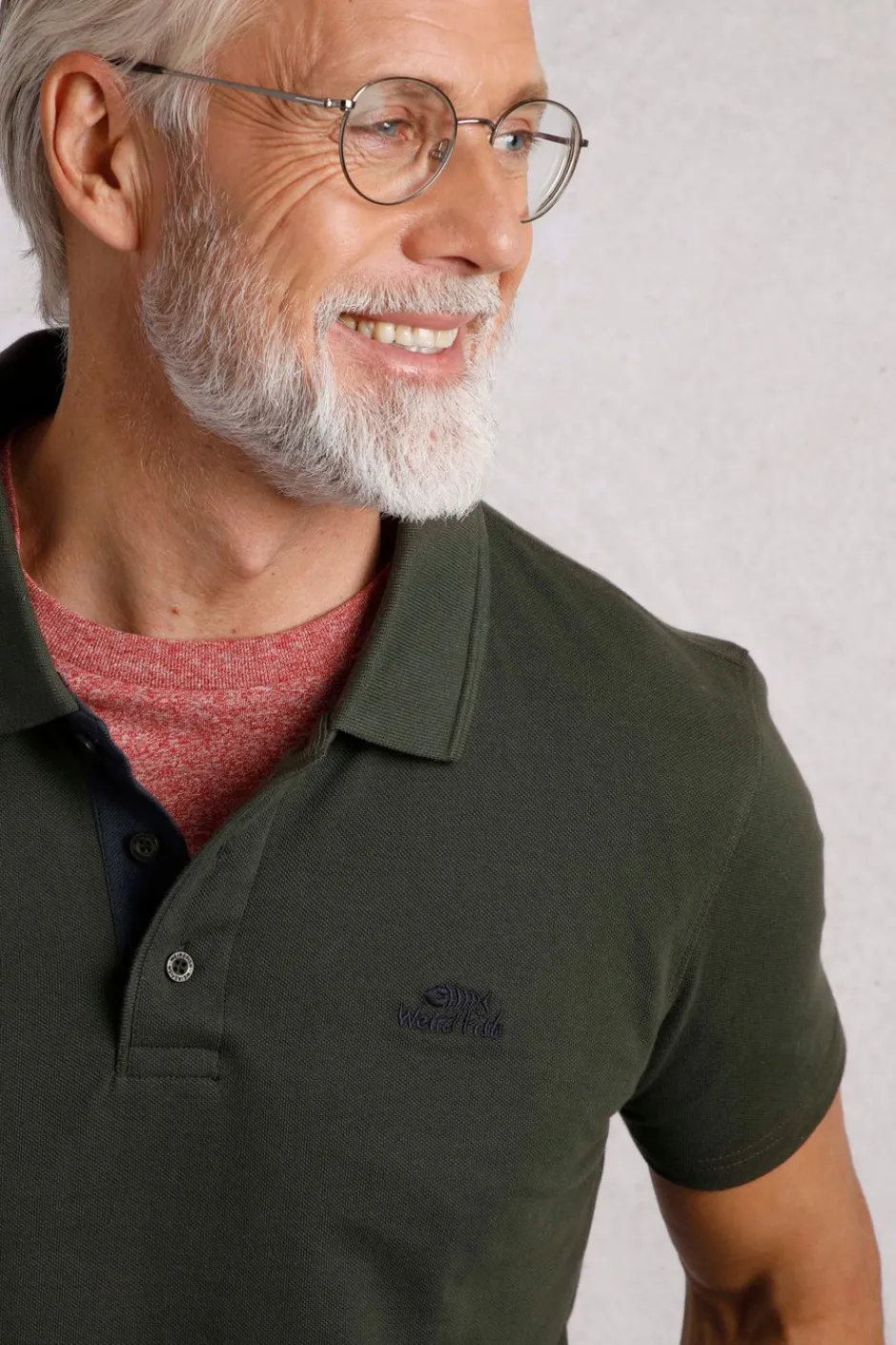 Weird Fish Polo & Rugby Shirts|Miles Organic Cotton Pique Polo Deep Lichen Green