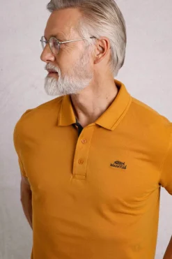 Weird Fish Polo & Rugby Shirts|Miles Organic Cotton Pique Polo Caramel
