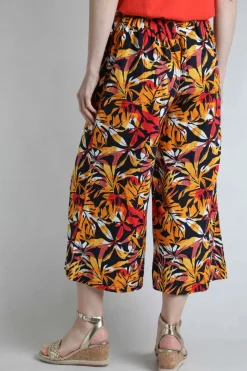 Weird Fish Leggings|Jumpsuits & Playsuits|Mossa Printed Linen Rich Culottes Caramel