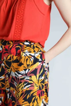 Weird Fish Leggings|Jumpsuits & Playsuits|Mossa Printed Linen Rich Culottes Caramel