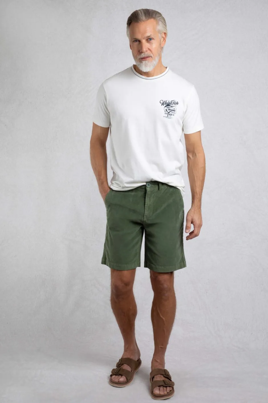 Weird Fish Shorts|Munro Cord Shorts Army Green
