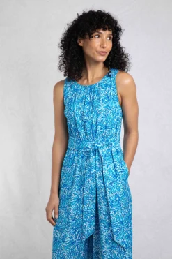 Weird Fish Dresses|Leggings|Nalani LivaEco™ Printed Viscose Jumpsuit Azure