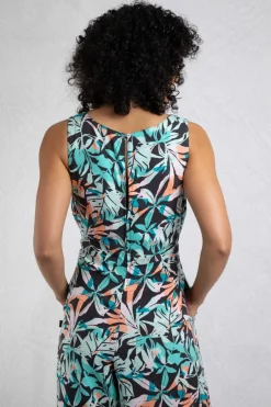 Weird Fish Dresses|Leggings|Nalani LivaEco™ Printed Viscose Jumpsuit Aqua blue