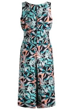 Weird Fish Dresses|Leggings|Nalani LivaEco™ Printed Viscose Jumpsuit Aqua blue