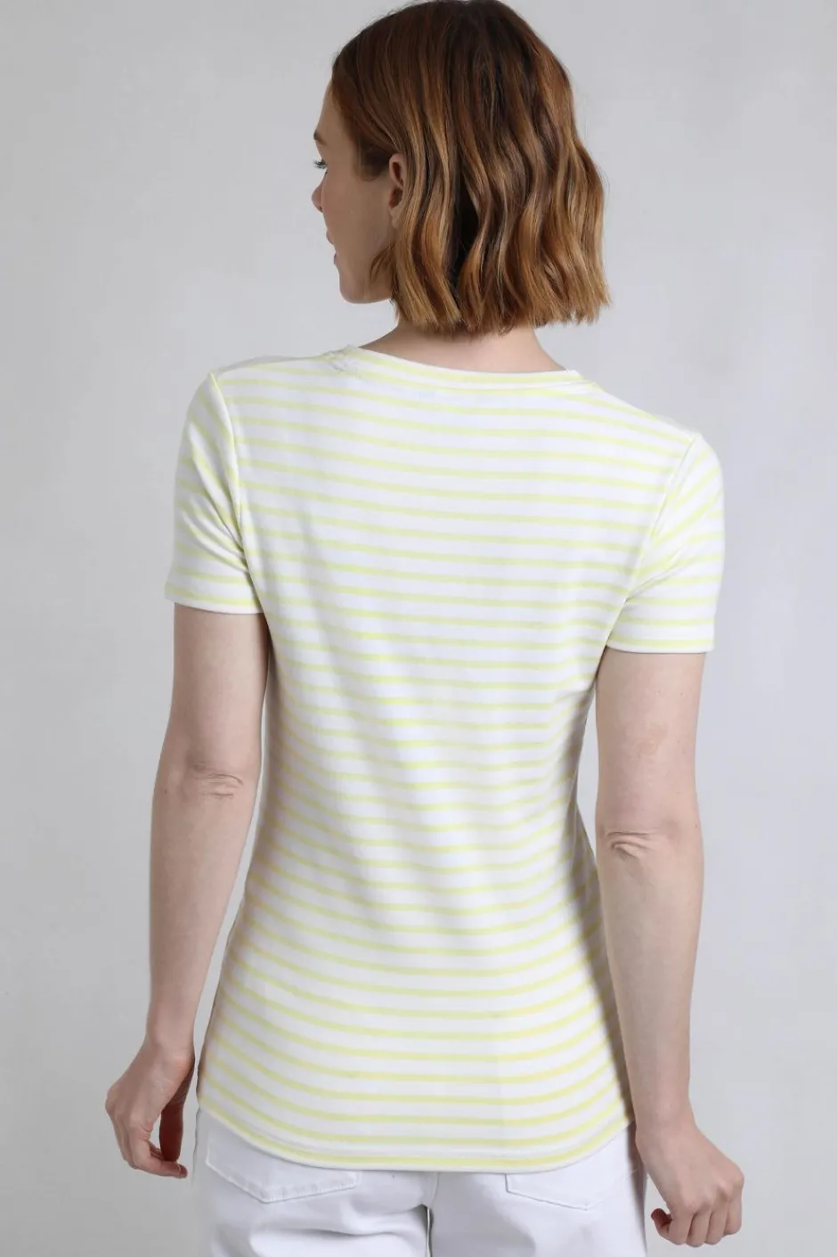 Weird Fish Tunics|Tops & T-Shirts|Natalie Organic Cotton Striped Crew Neck T-Shirt Lemon