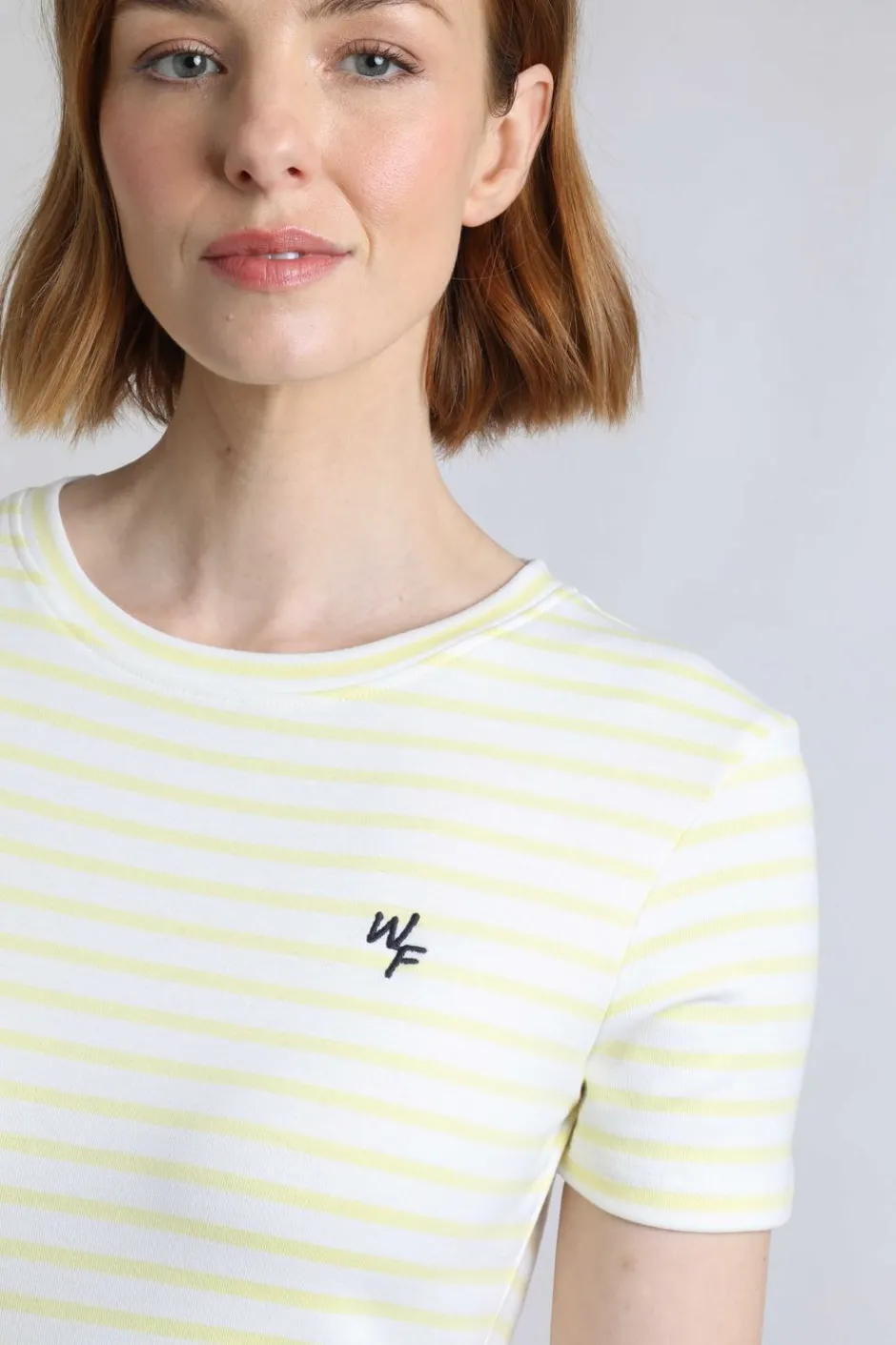 Weird Fish Tunics|Tops & T-Shirts|Natalie Organic Cotton Striped Crew Neck T-Shirt Lemon