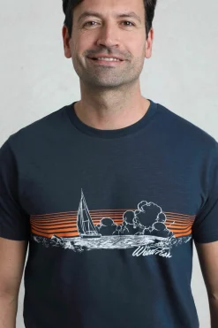 Weird Fish T-Shirts|Nautical Sky Eco Front Print T-Shirt Navy