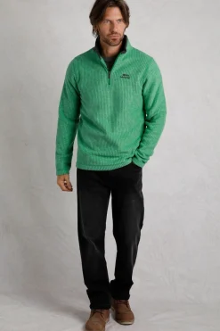 Weird Fish Fleece|Newark Eco 1/4 Zip Grid Fleece Dark Green