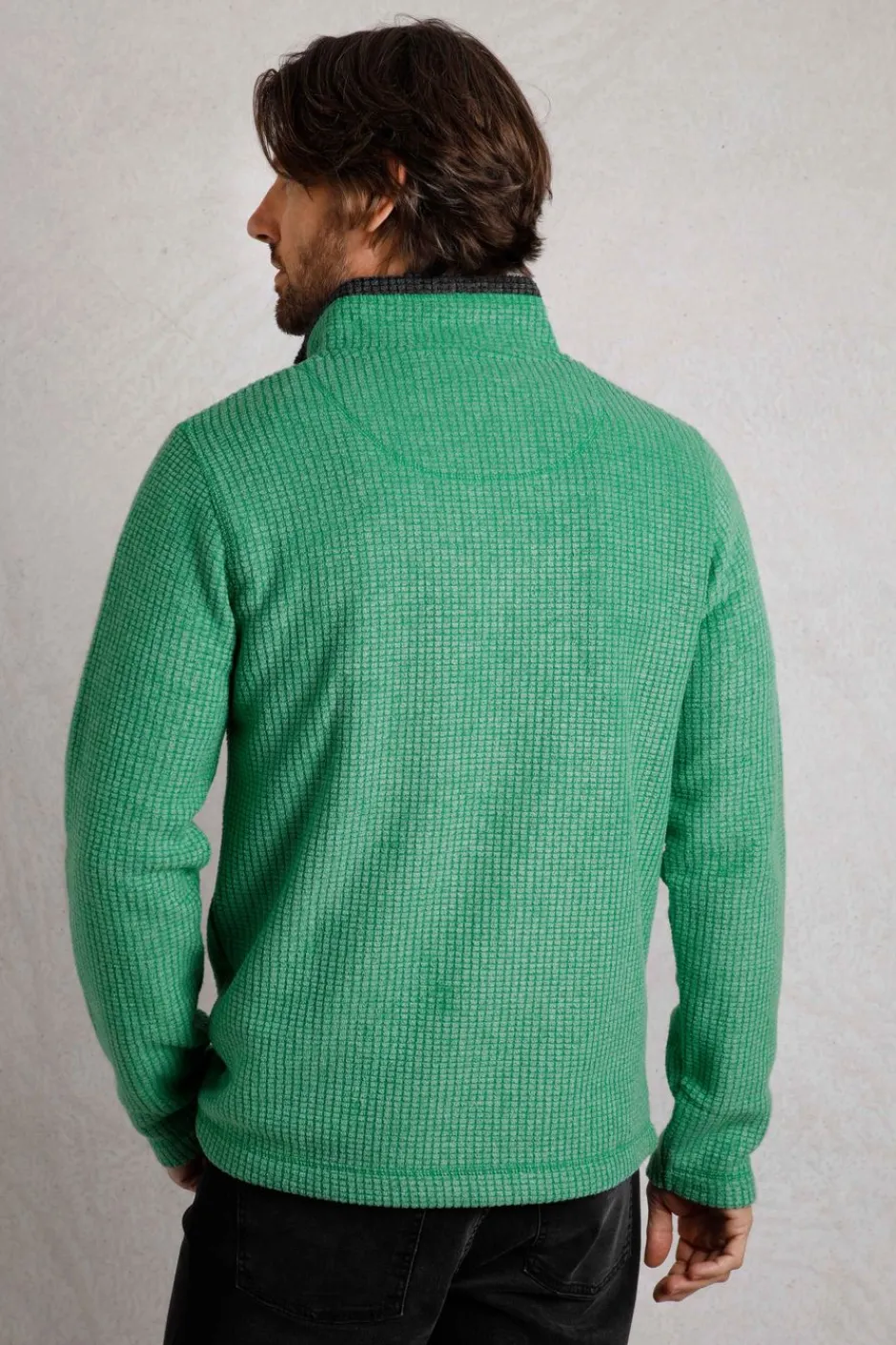 Weird Fish Fleece|Newark Eco 1/4 Zip Grid Fleece Dark Green