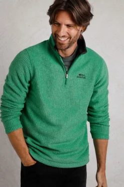 Weird Fish Fleece|Newark Eco 1/4 Zip Grid Fleece Dark Green