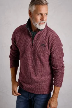 Weird Fish Fleece|Newark Eco 1/4 Zip Grid Fleece Garnet