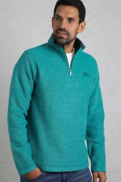 Weird Fish Fleece|Newark Eco 1/4 Zip Grid Fleece Viridis
