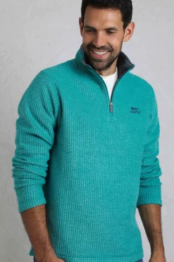 Weird Fish Fleece|Newark Eco 1/4 Zip Grid Fleece Viridis